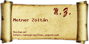 Metner Zoltán névjegykártya
