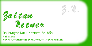 zoltan metner business card