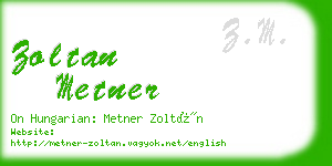 zoltan metner business card